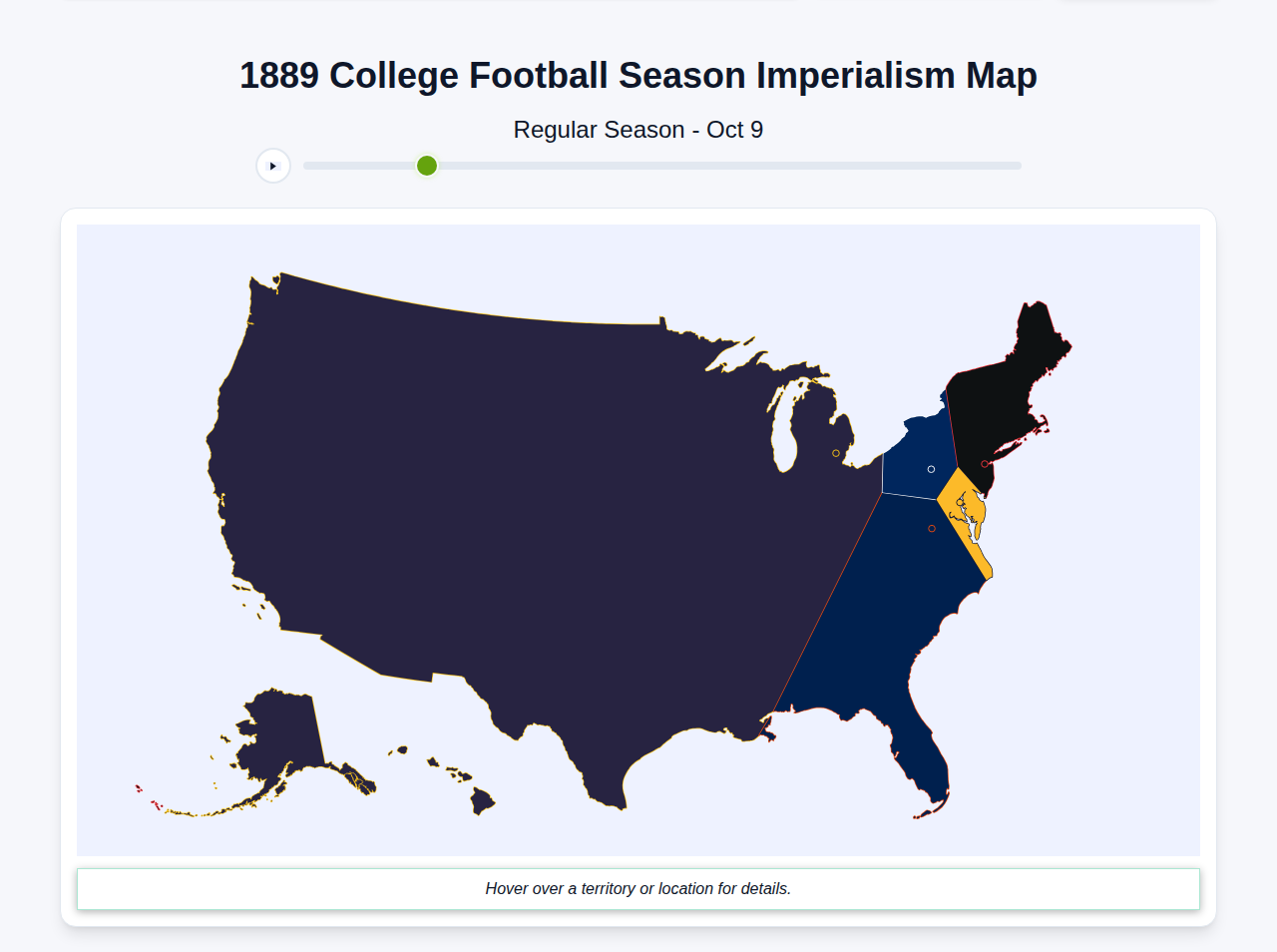 1889 College Football Imperialism Map