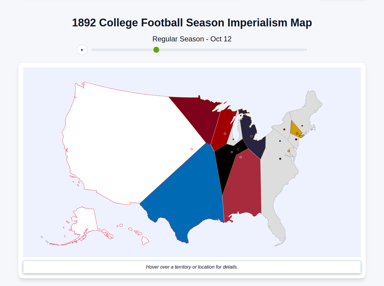1892 College Football Imperialism Map