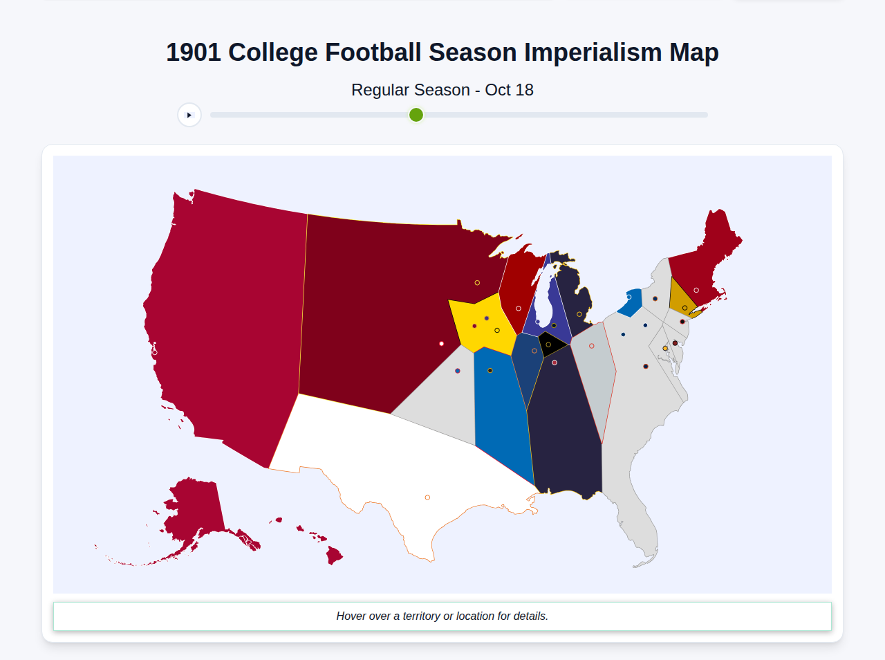 1901 College Football Imperialism Map
