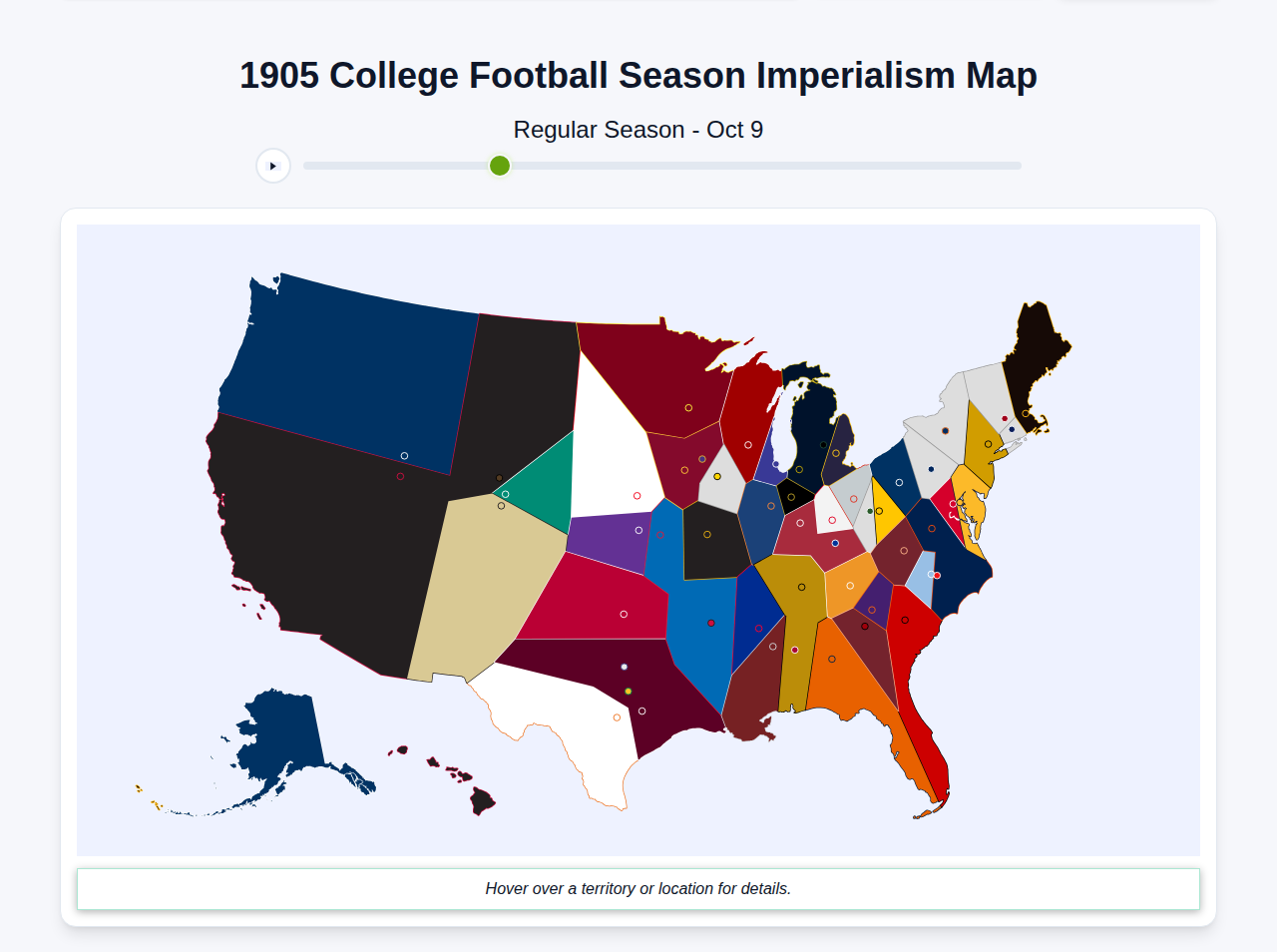 1905 College Football Imperialism Map
