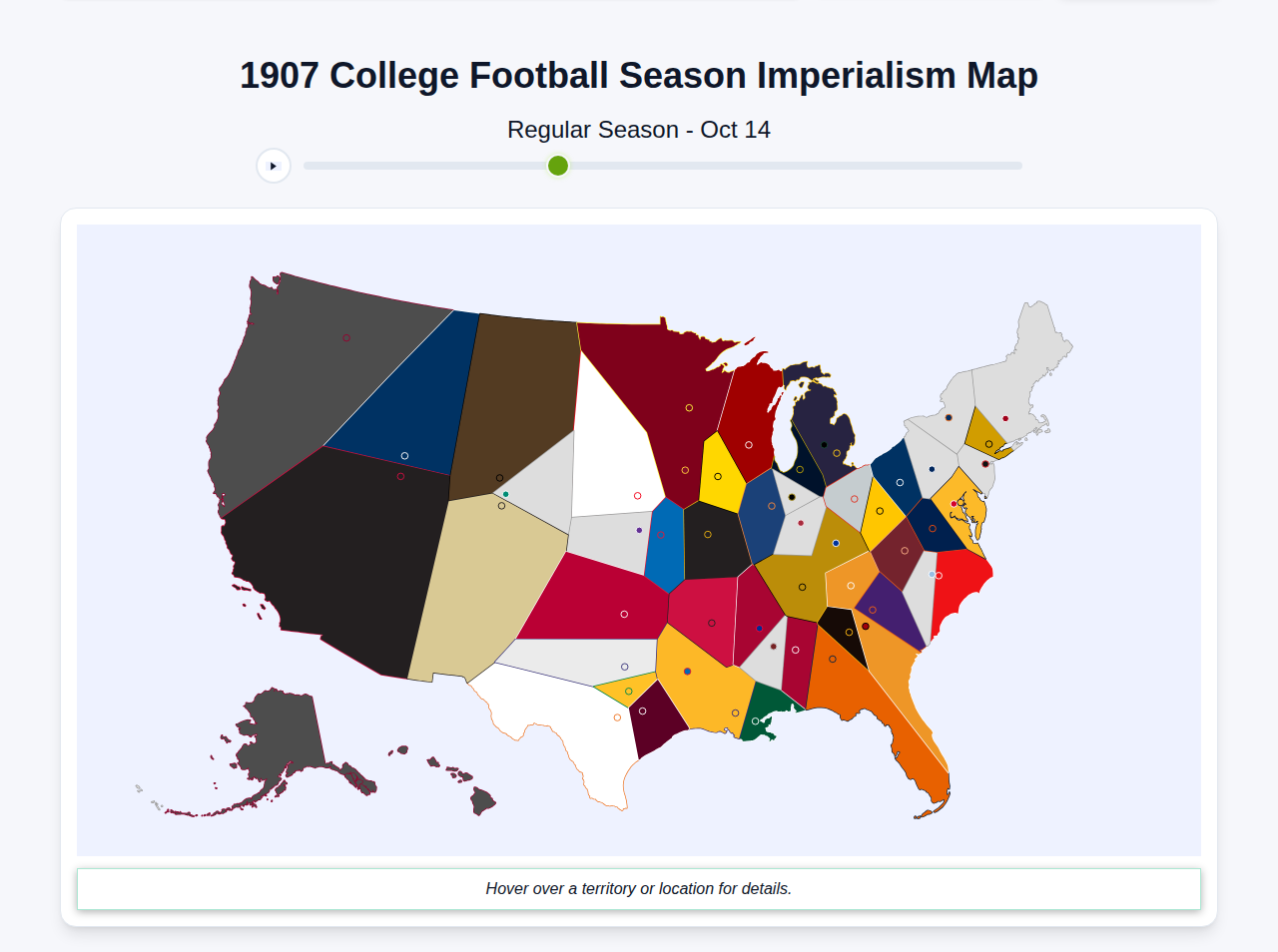 1907 College Football Imperialism Map