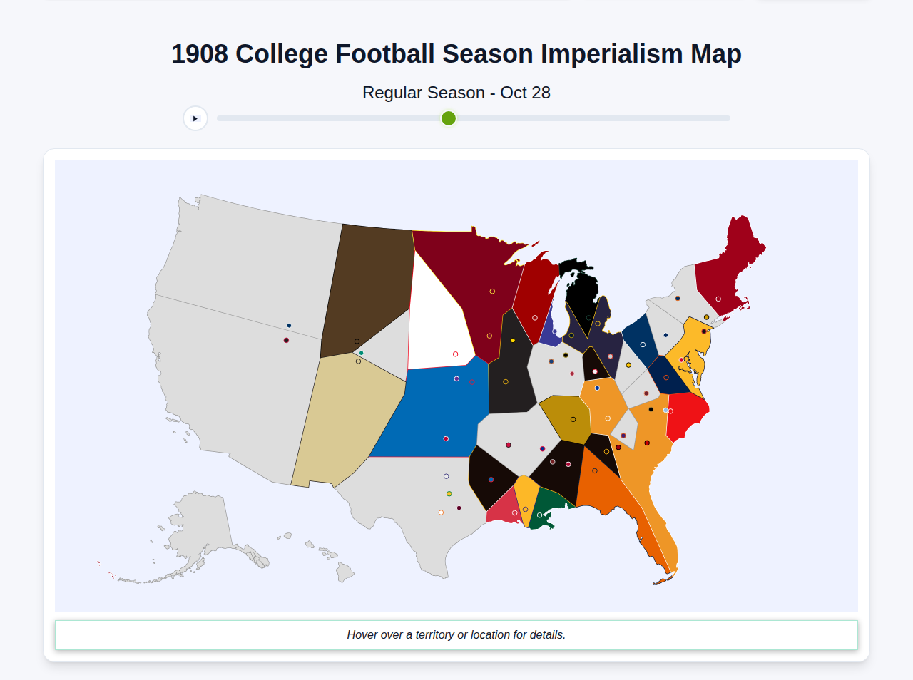 1908 College Football Imperialism Map