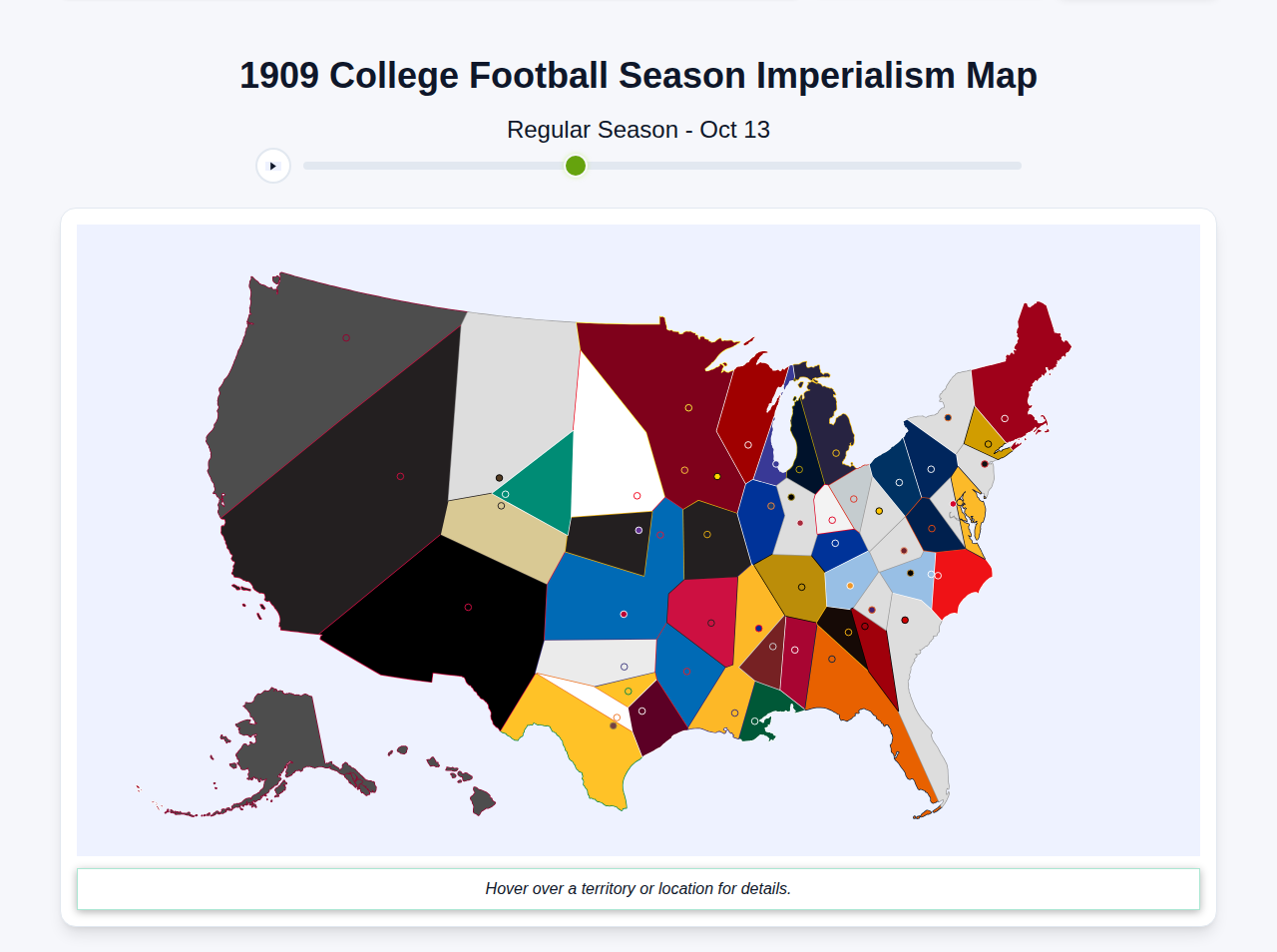 1909 College Football Imperialism Map