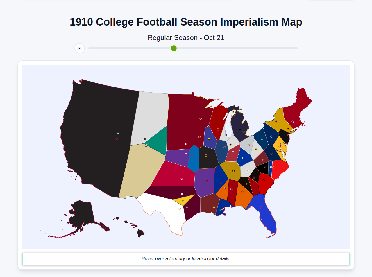 1910 College Football Imperialism Map