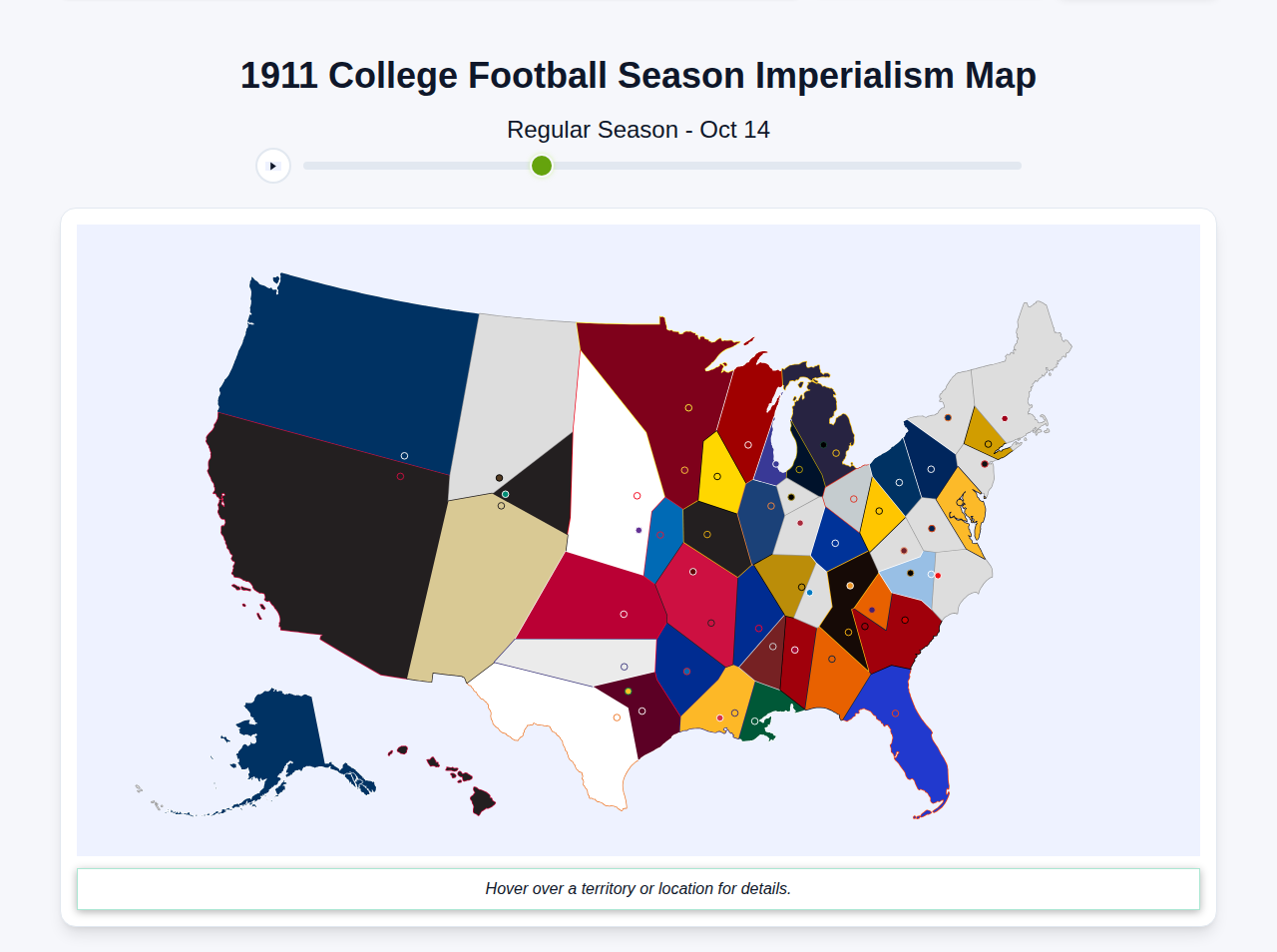 1911 College Football Imperialism Map
