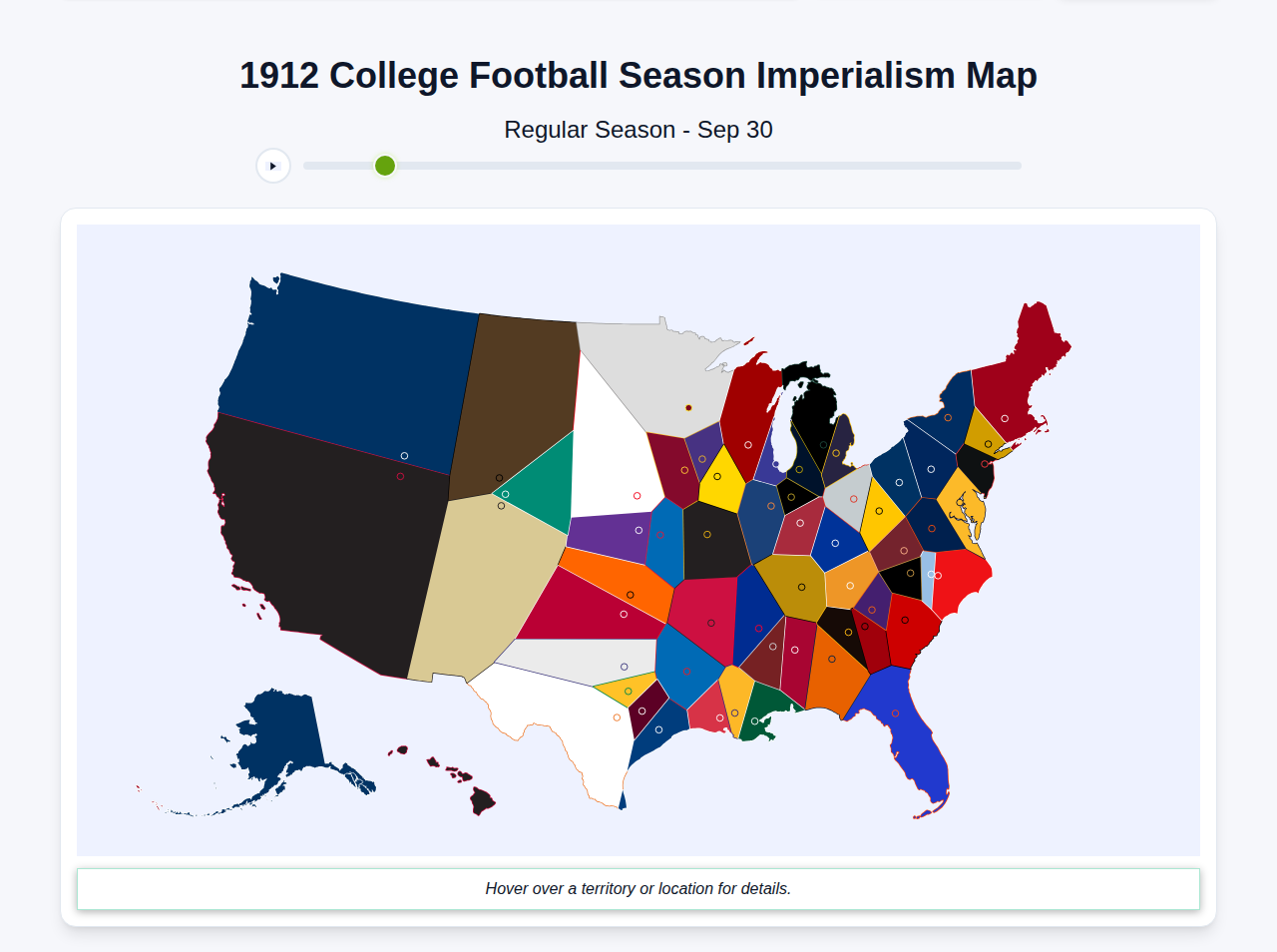 1912 College Football Imperialism Map