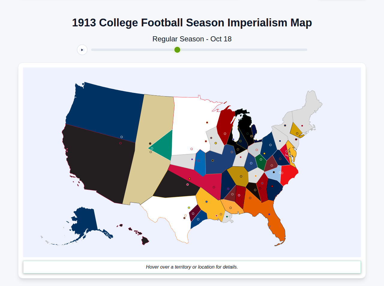 1913 College Football Imperialism Map