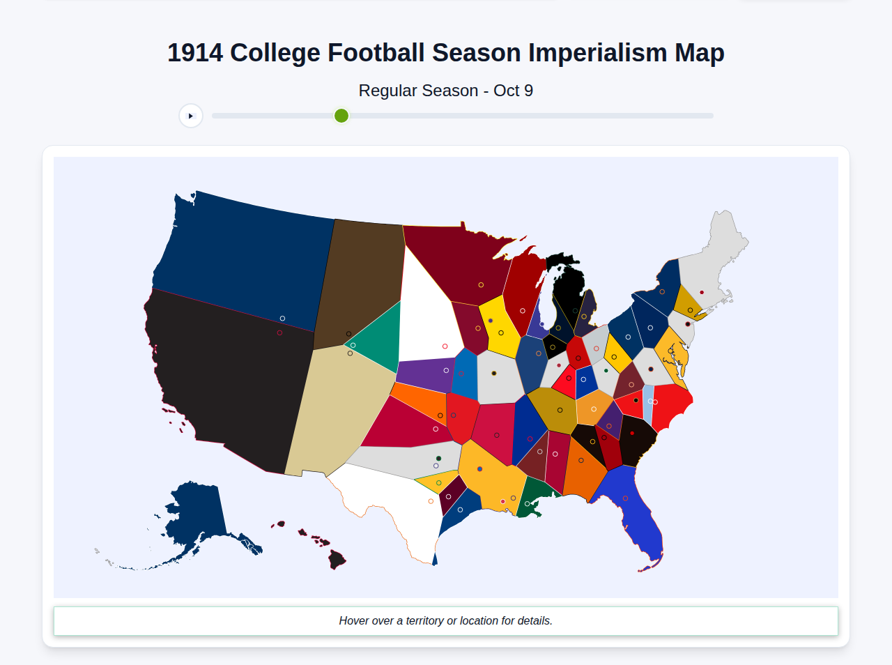 1914 College Football Imperialism Map