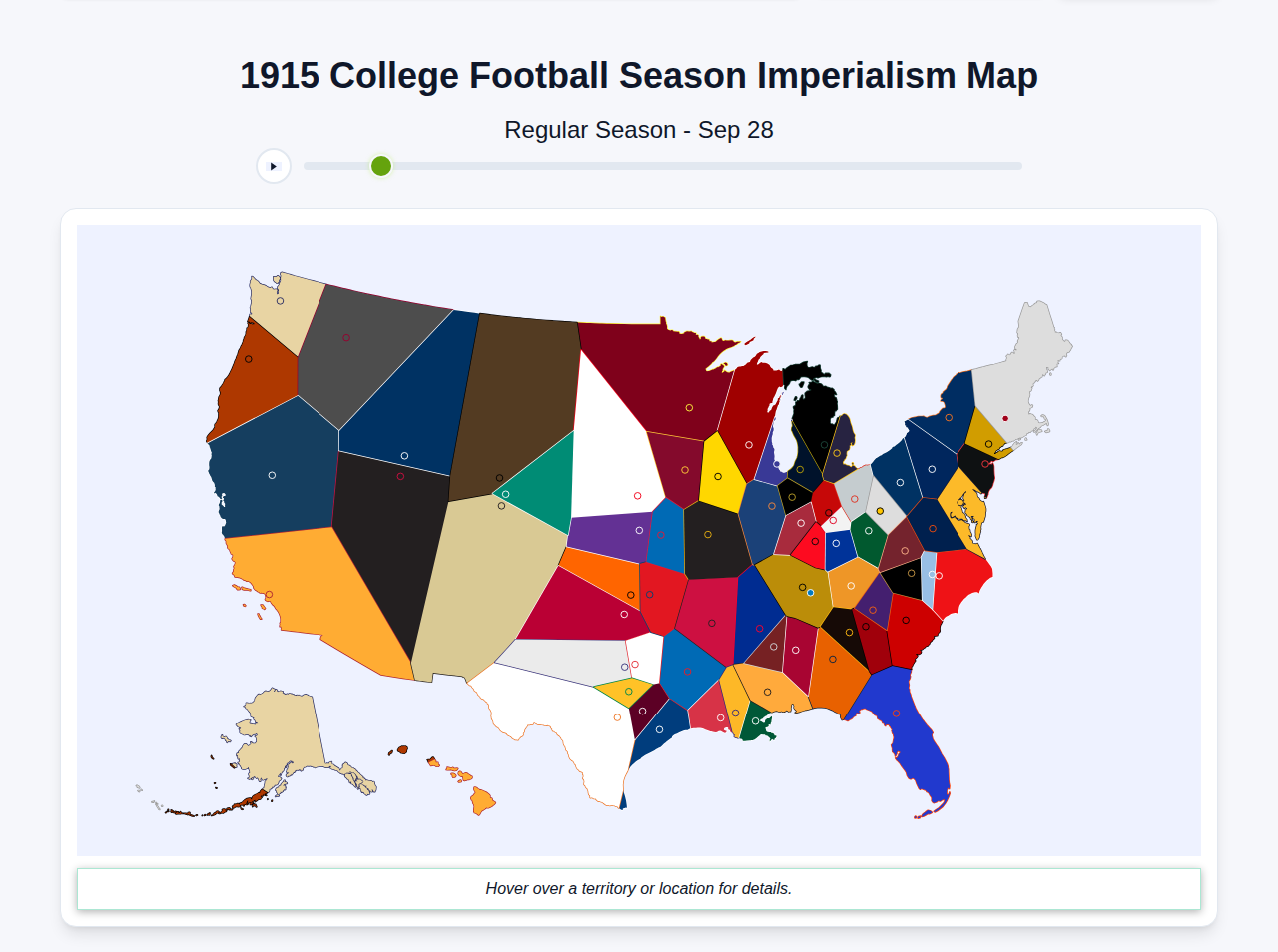 1915 College Football Imperialism Map