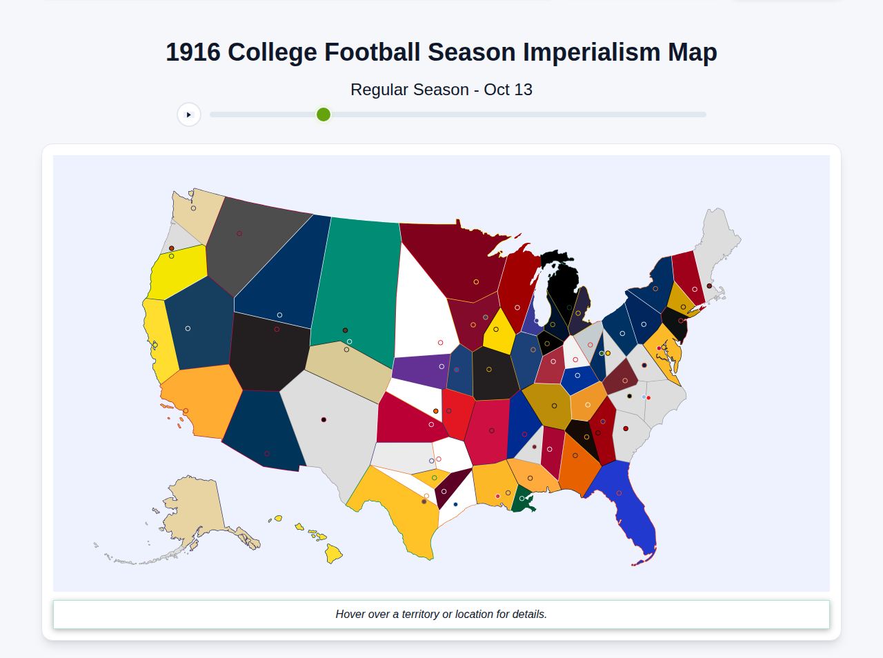 1916 College Football Imperialism Map