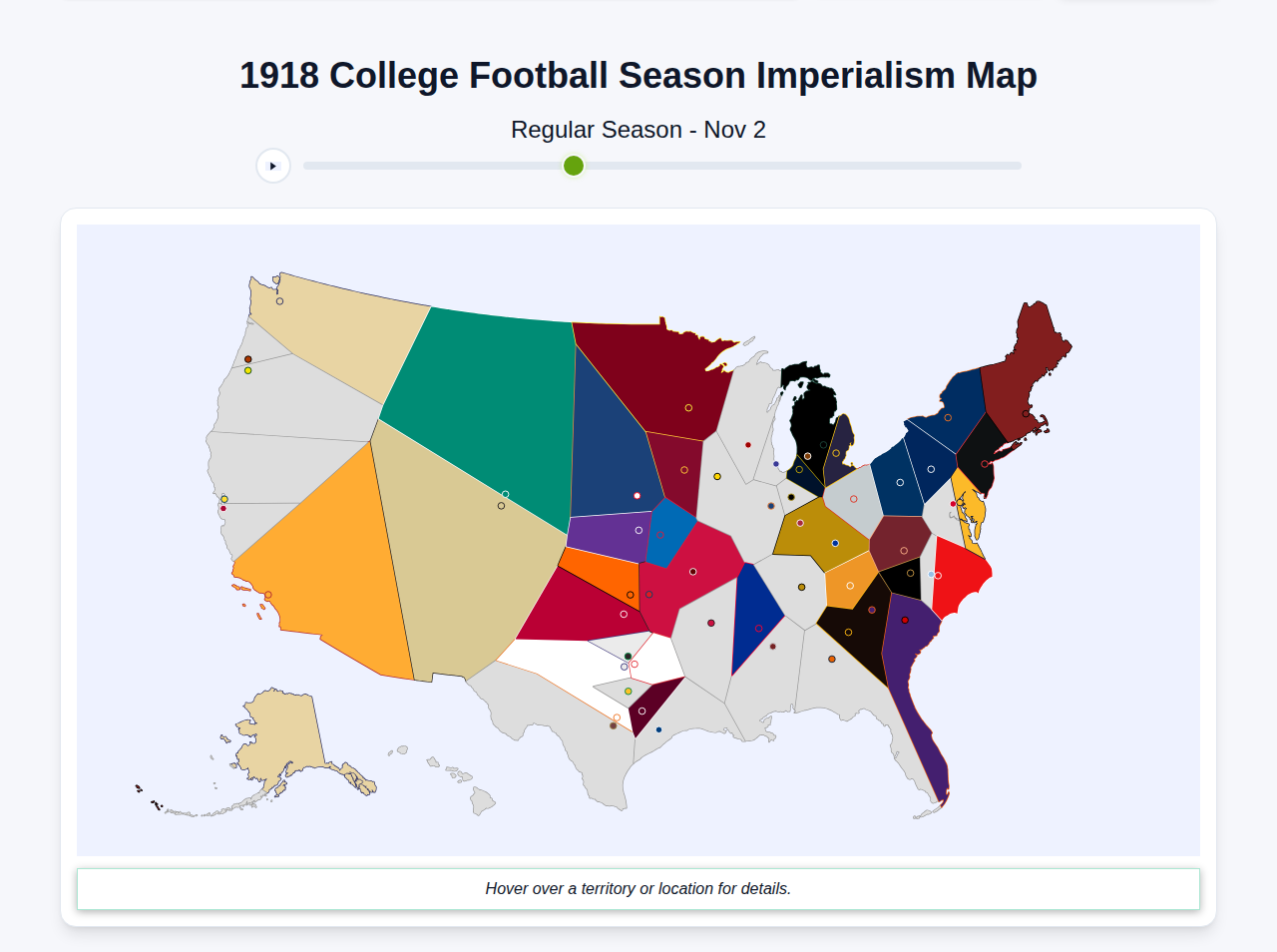 1918 College Football Imperialism Map