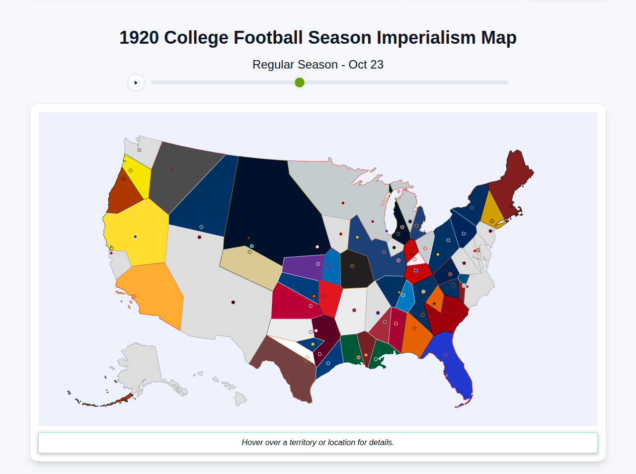1920 College Football Imperialism Map