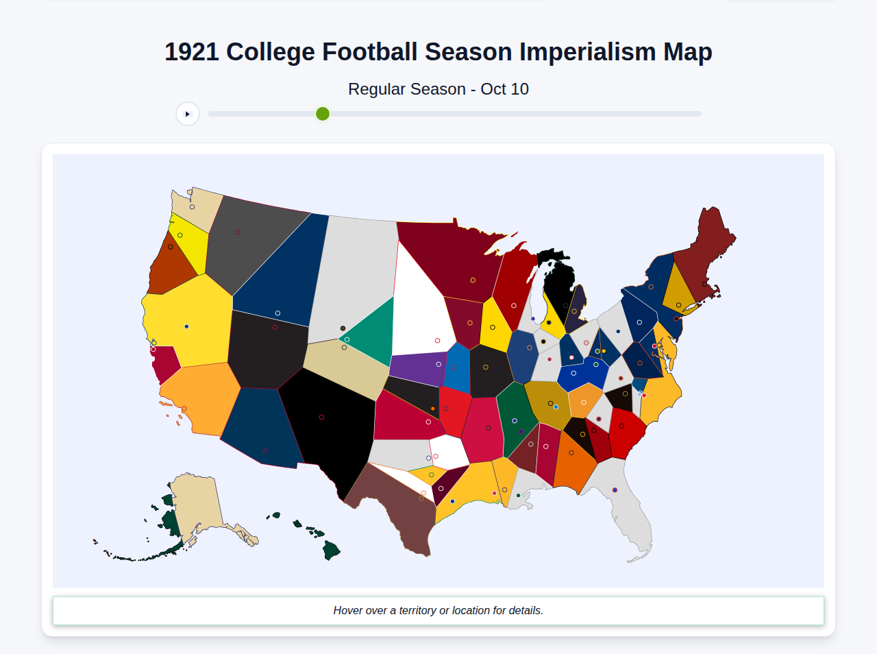 1921 College Football Imperialism Map