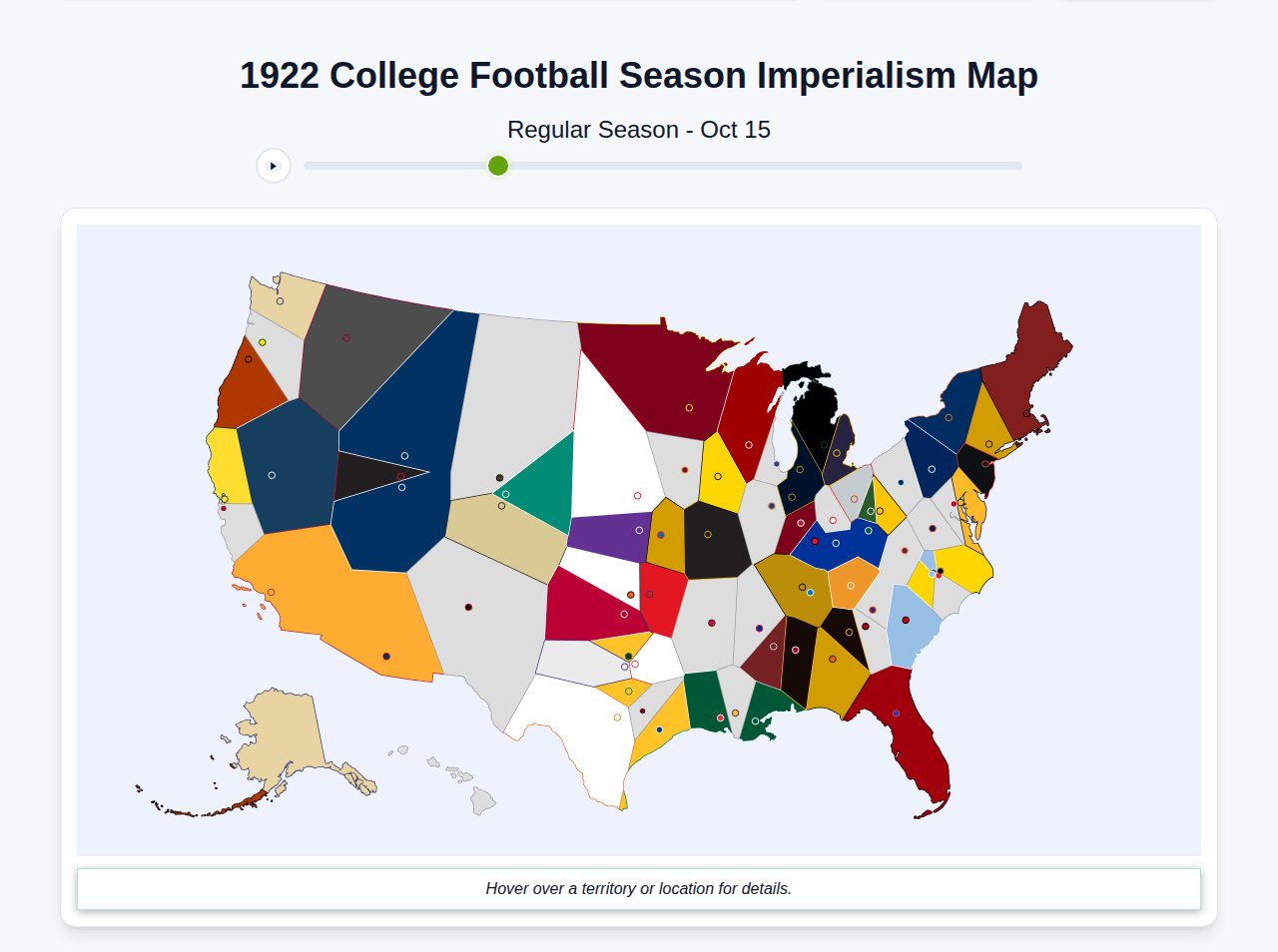 1922 College Football Imperialism Map