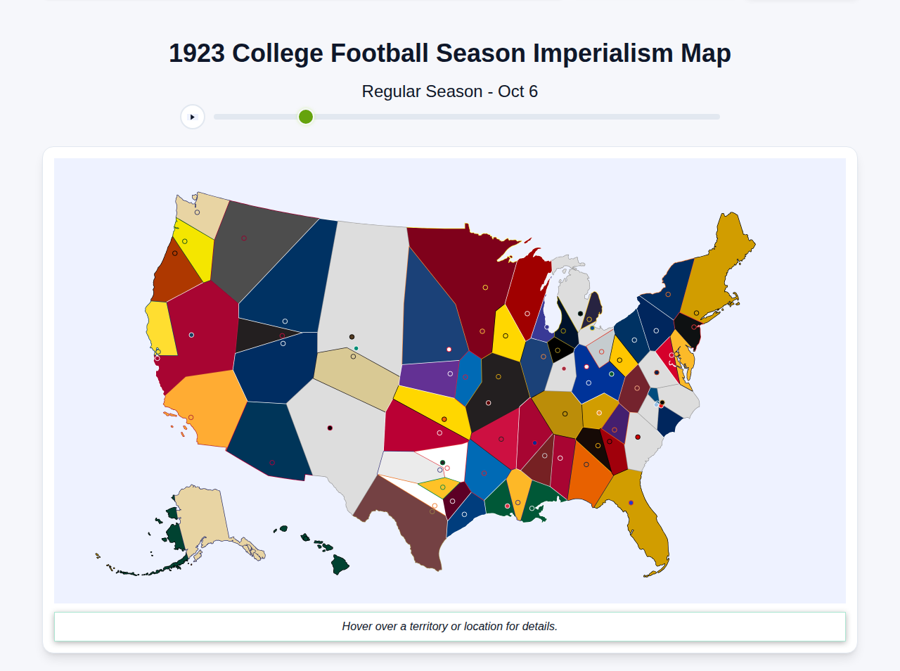 1923 College Football Imperialism Map