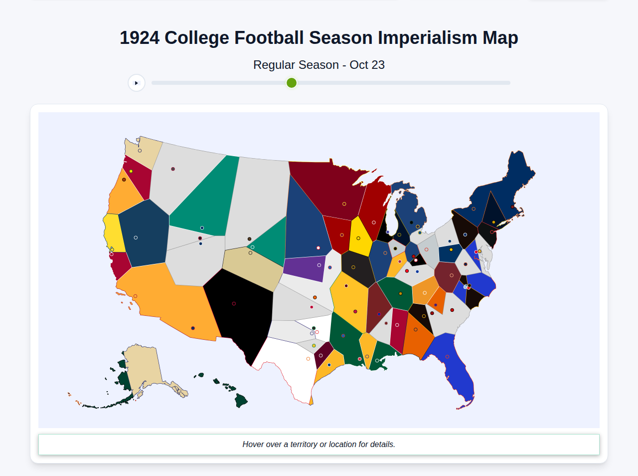 1924 College Football Imperialism Map