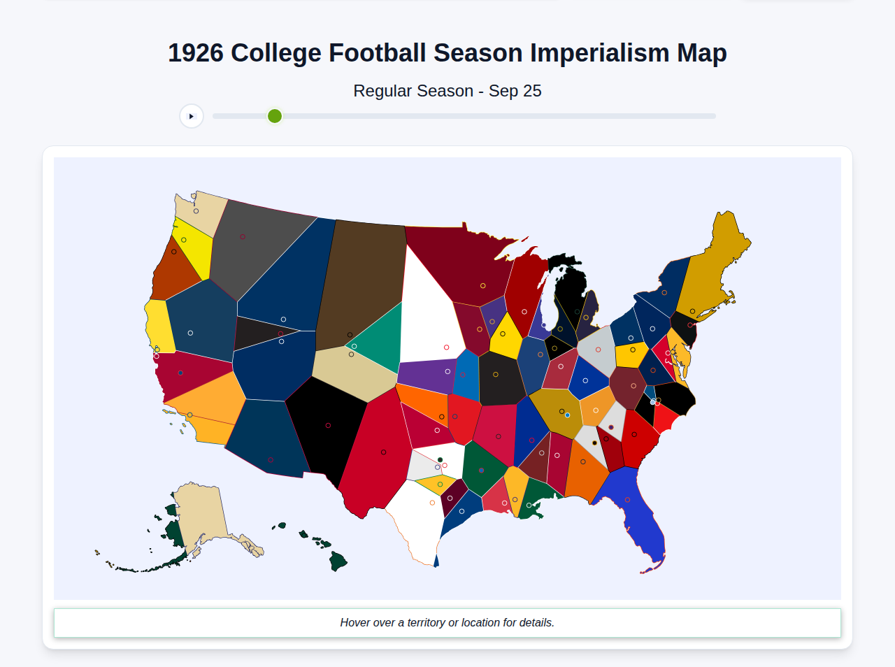 1926 College Football Imperialism Map