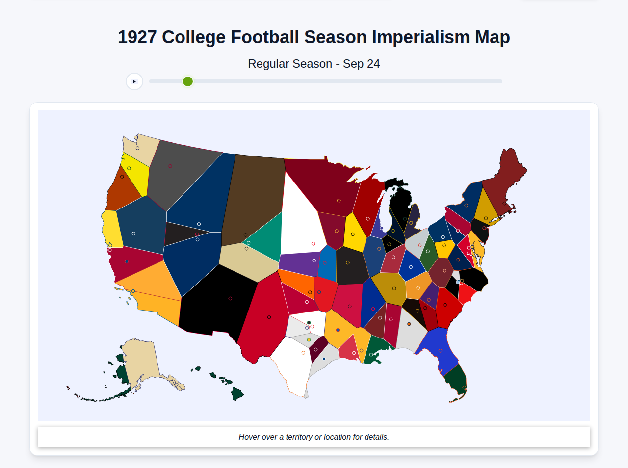 1927 College Football Imperialism Map