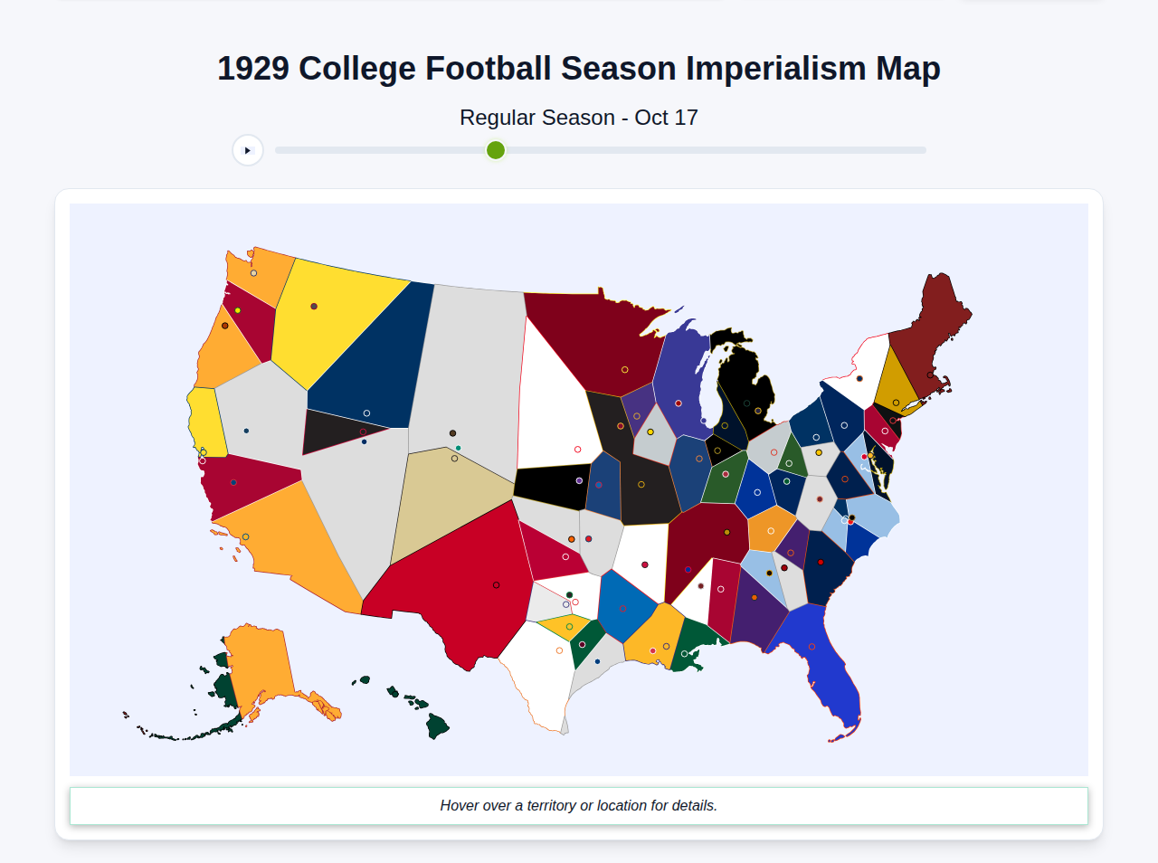 1929 College Football Imperialism Map