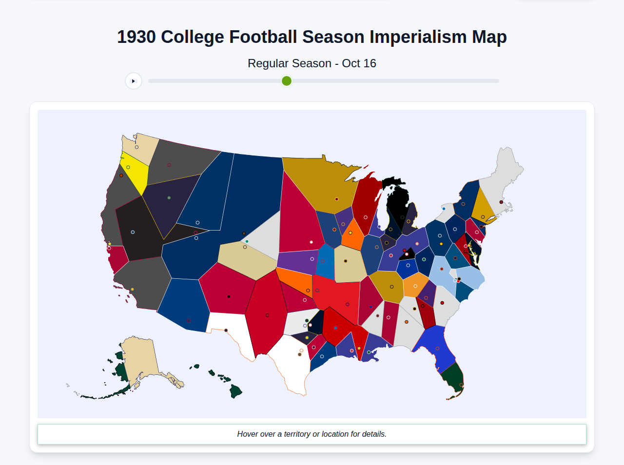1930 College Football Imperialism Map