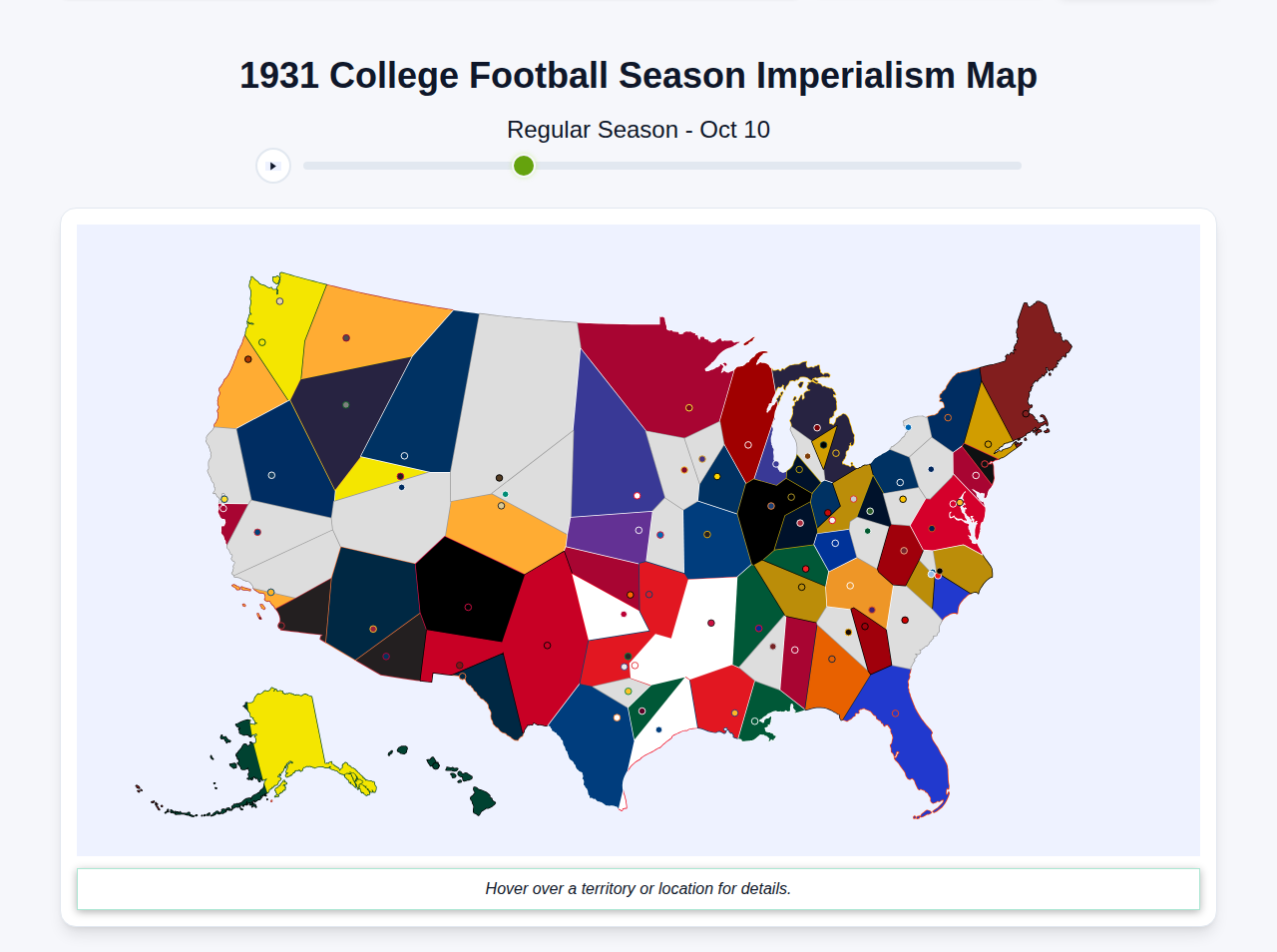 1931 College Football Imperialism Map