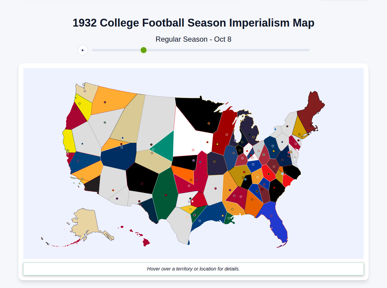 1932 College Football Imperialism Map