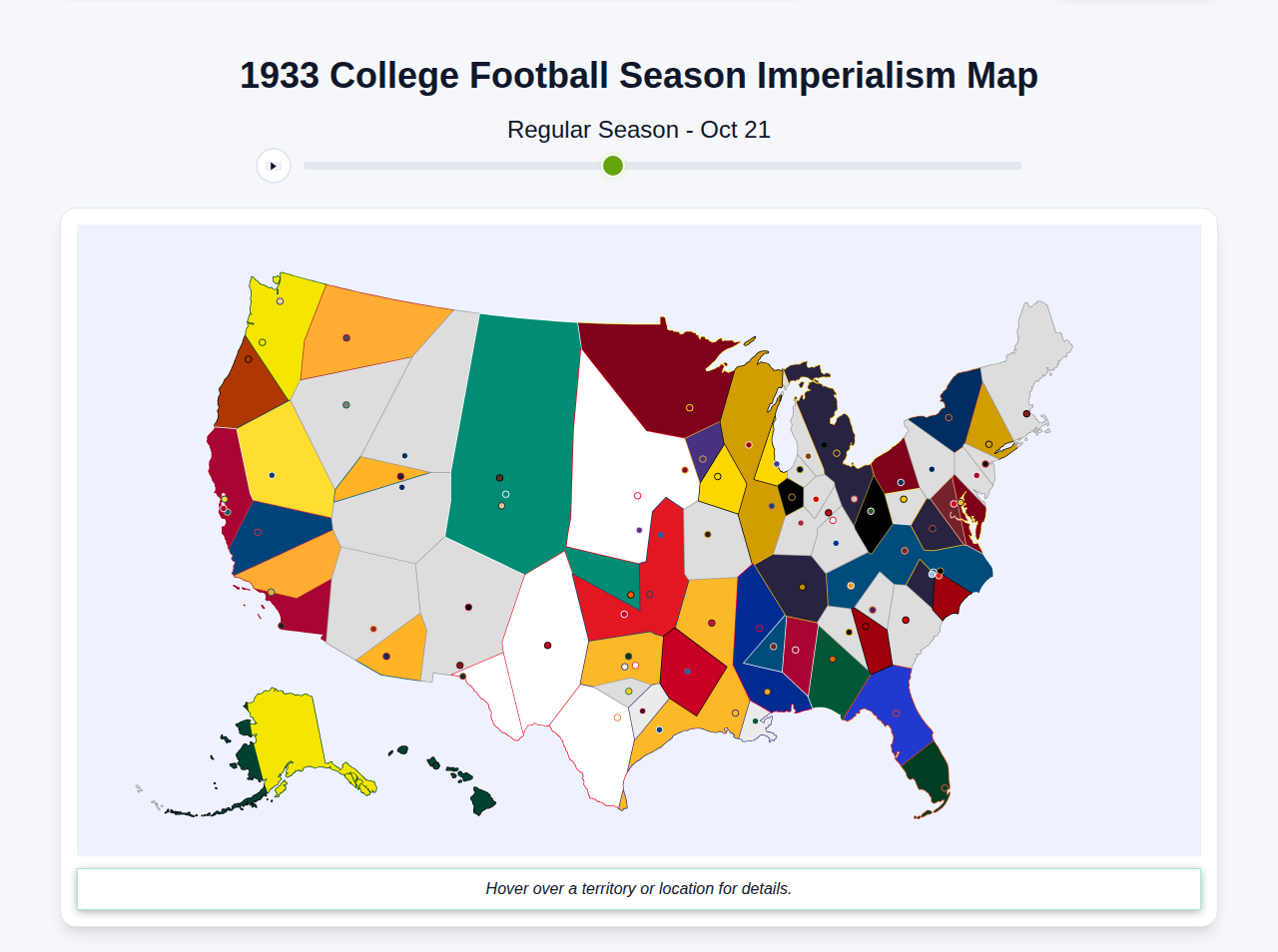 1933 College Football Imperialism Map