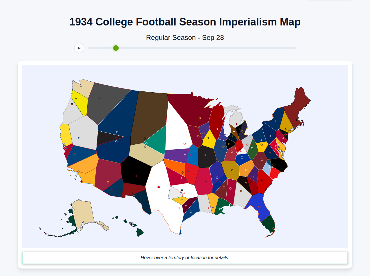 1934 College Football Imperialism Map