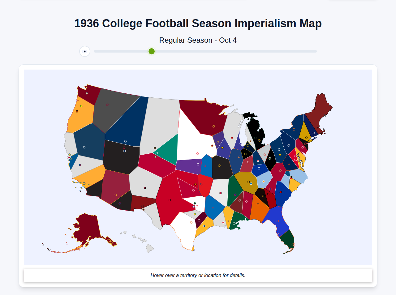1936 College Football Imperialism Map