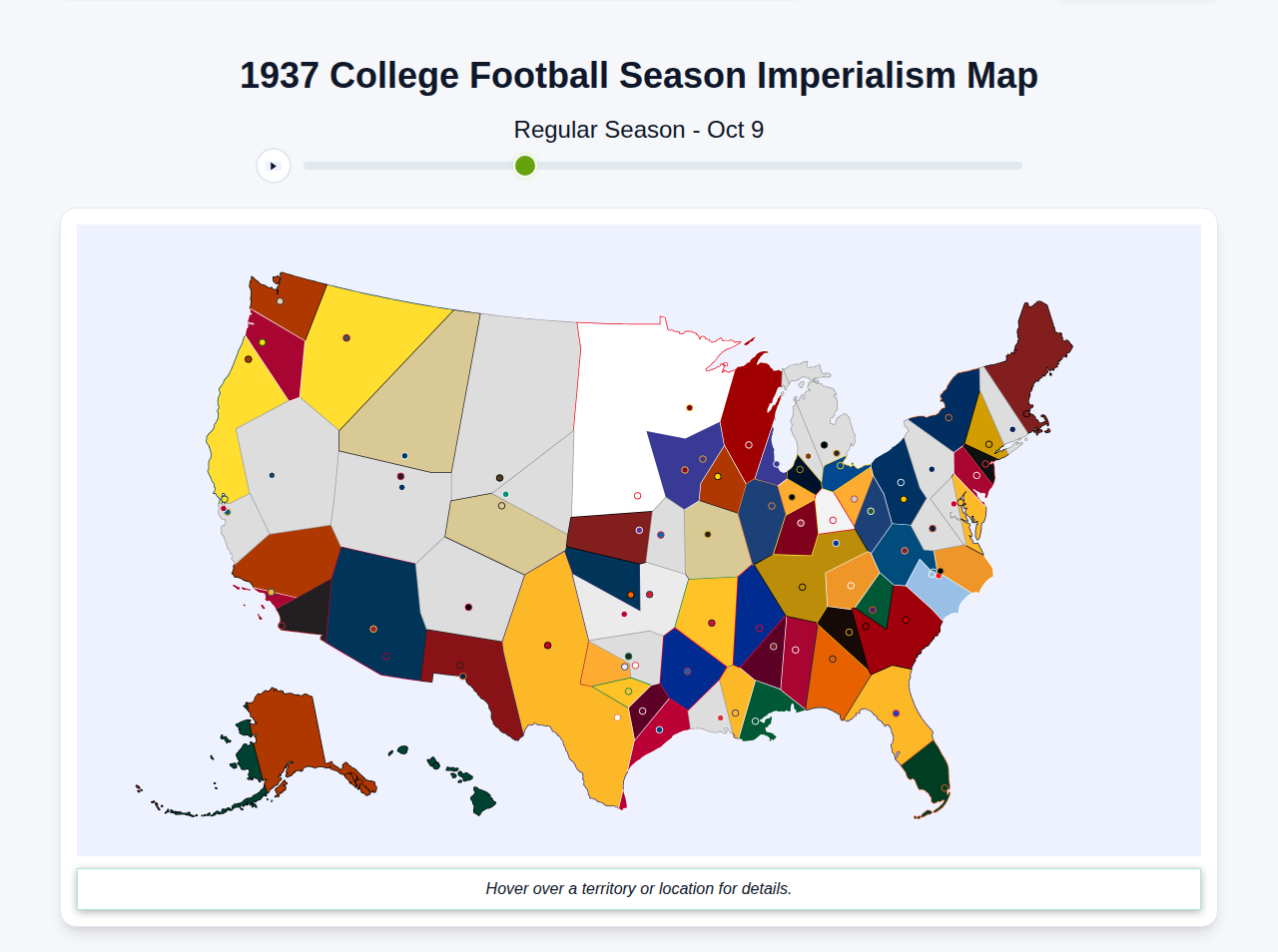 1937 College Football Imperialism Map