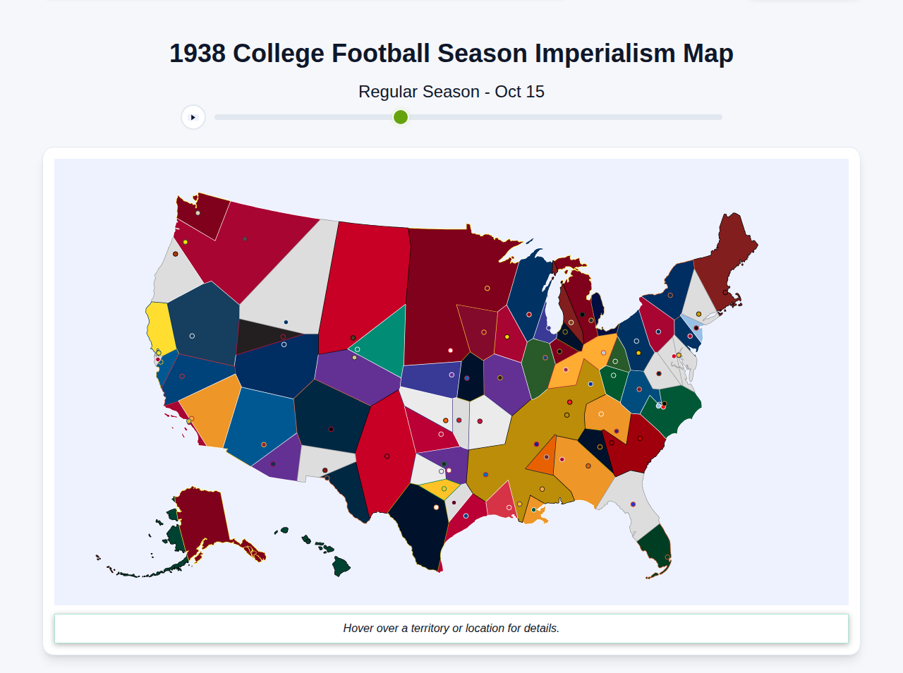 1938 College Football Imperialism Map