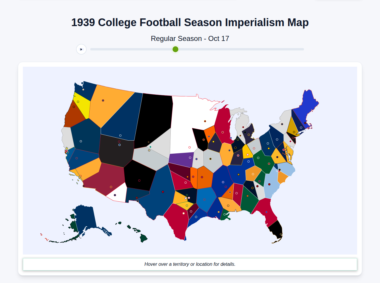 1939 College Football Imperialism Map