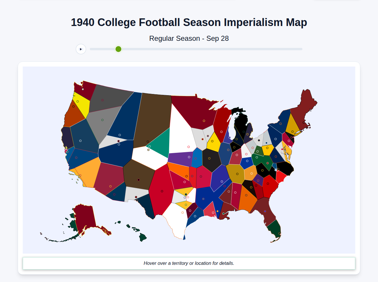 1940 College Football Imperialism Map