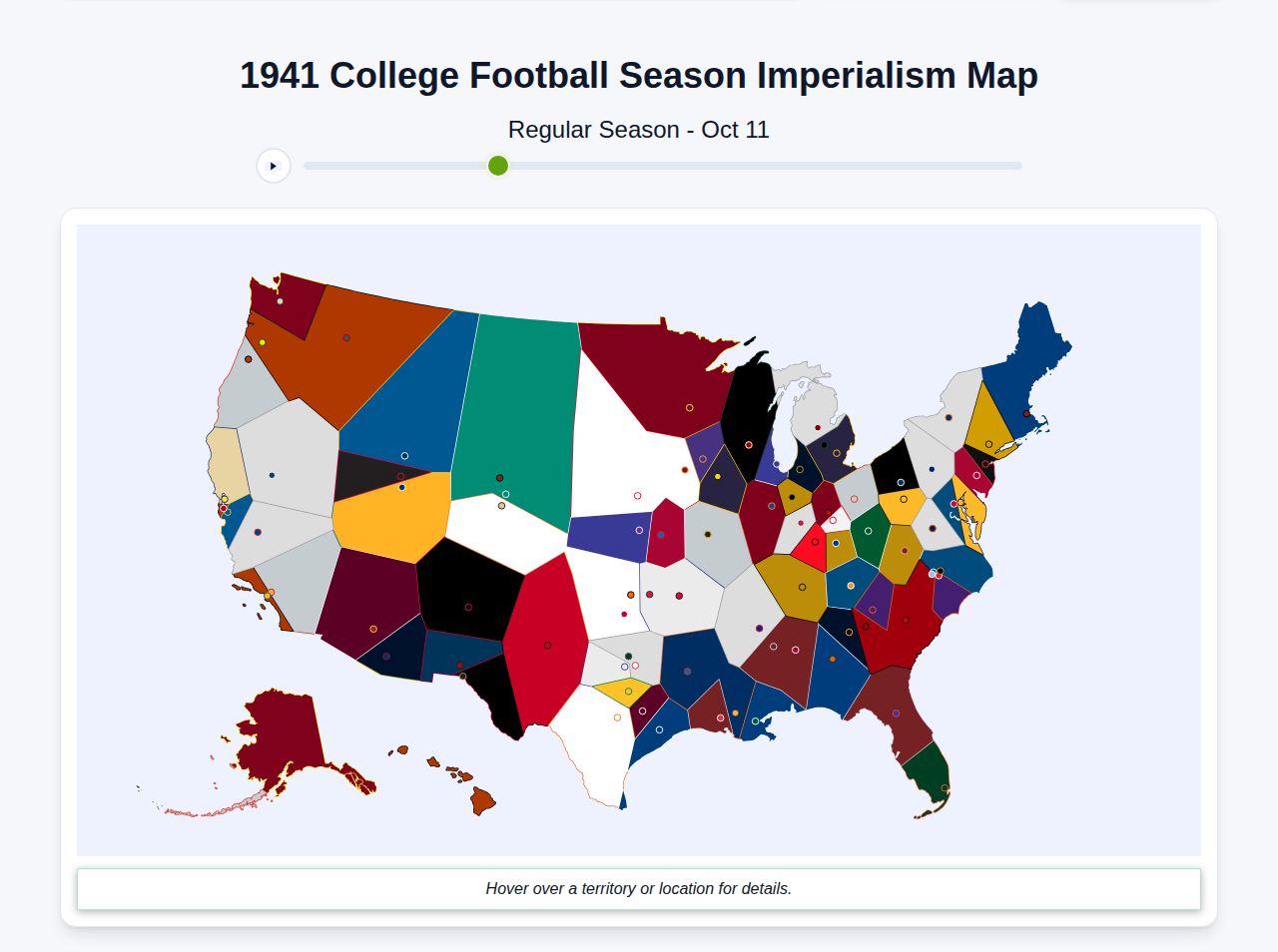 1941 College Football Imperialism Map