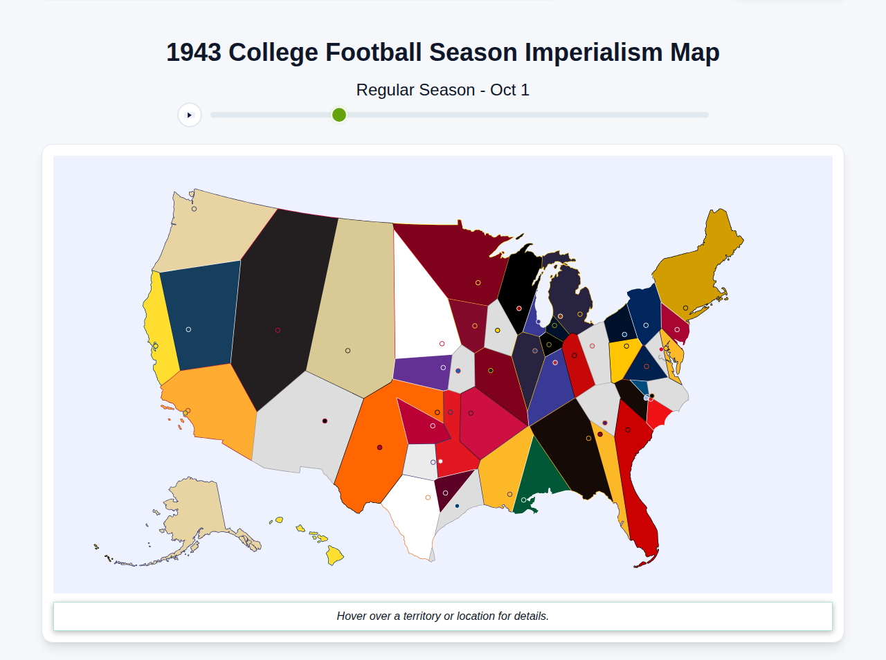 1943 College Football Imperialism Map