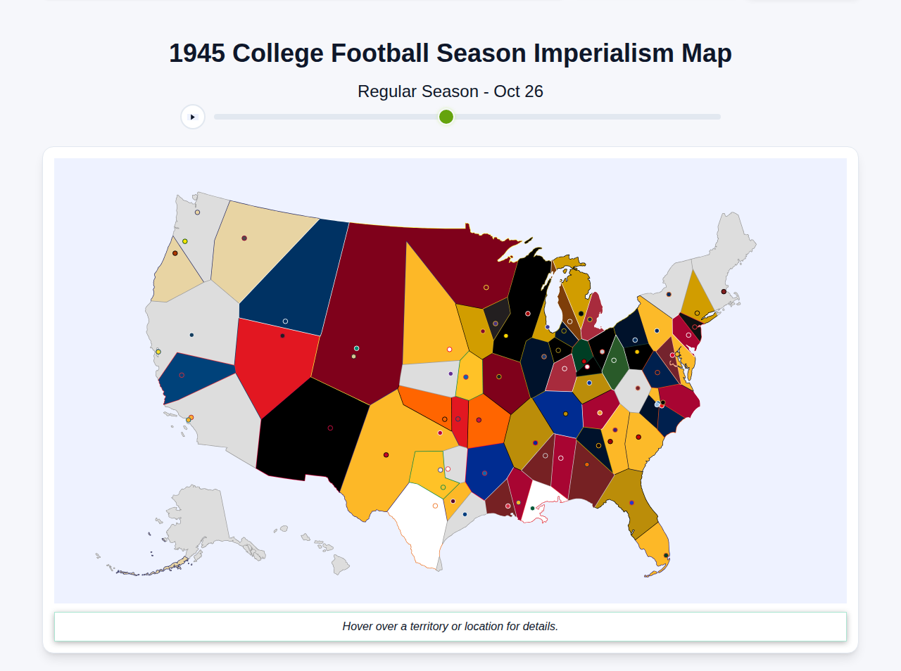 1945 College Football Imperialism Map