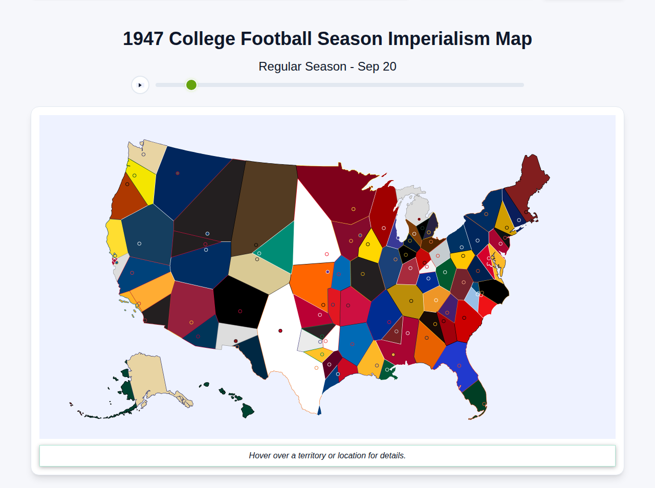 1947 College Football Imperialism Map