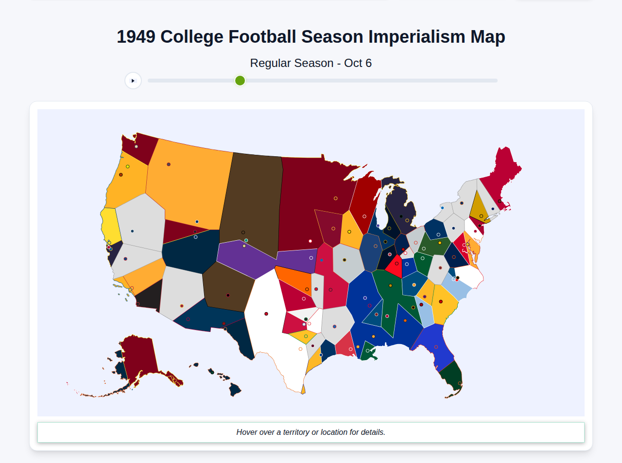 1949 College Football Imperialism Map