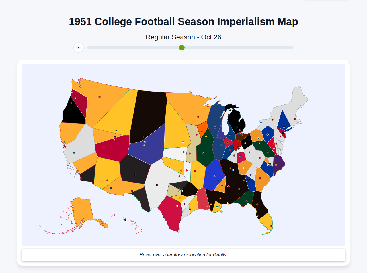 1951 College Football Imperialism Map