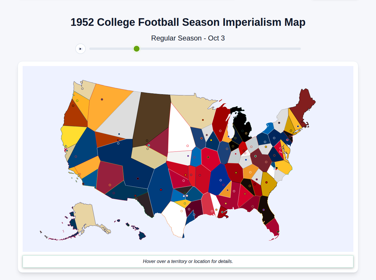 1952 College Football Imperialism Map