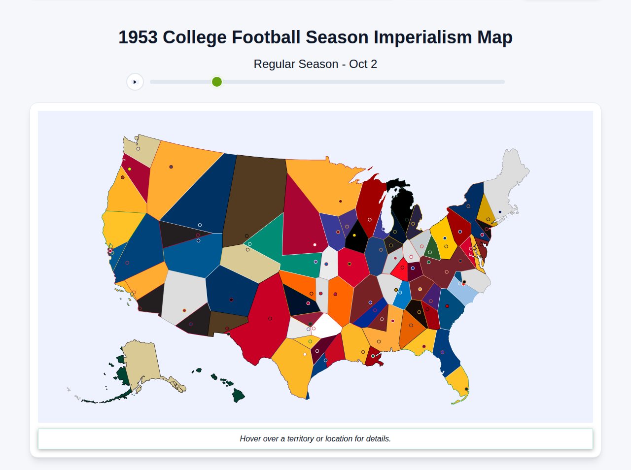 1953 College Football Imperialism Map
