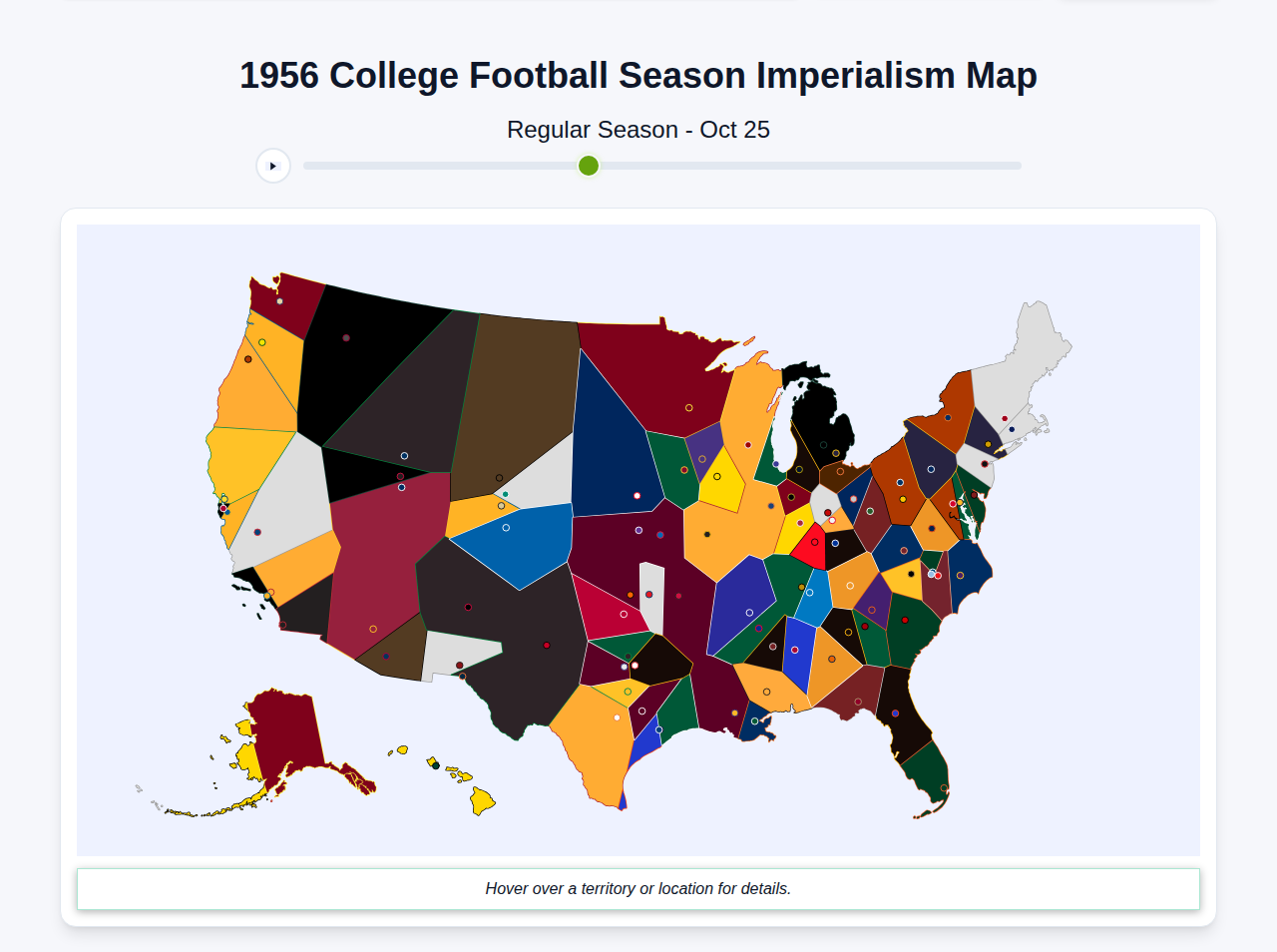 1956 College Football Imperialism Map