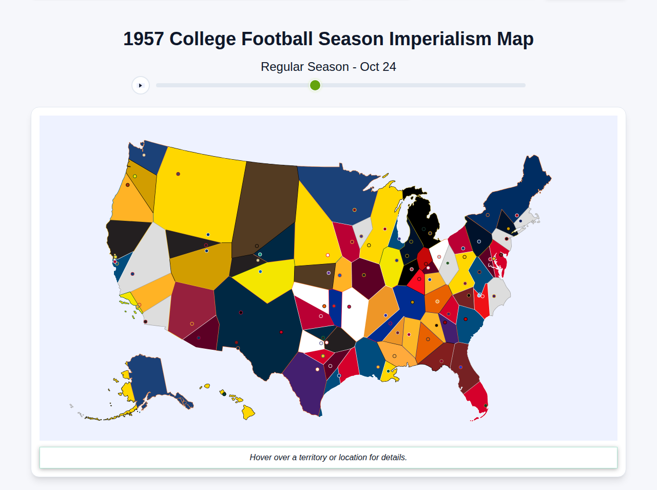 1957 College Football Imperialism Map