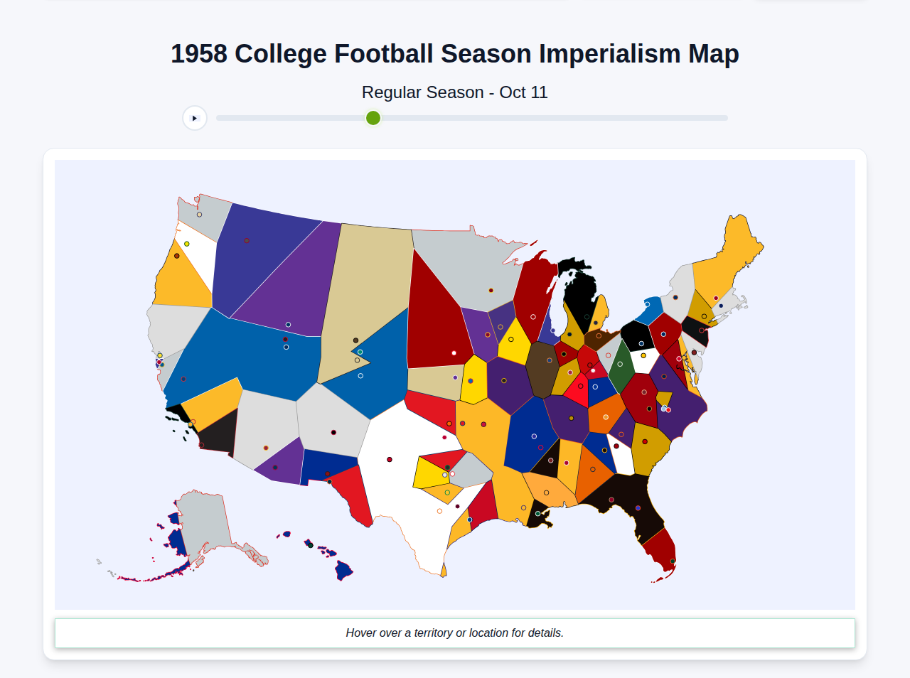 1958 College Football Imperialism Map