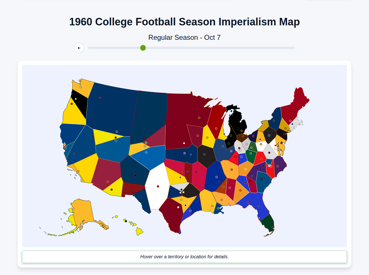1960 College Football Imperialism Map