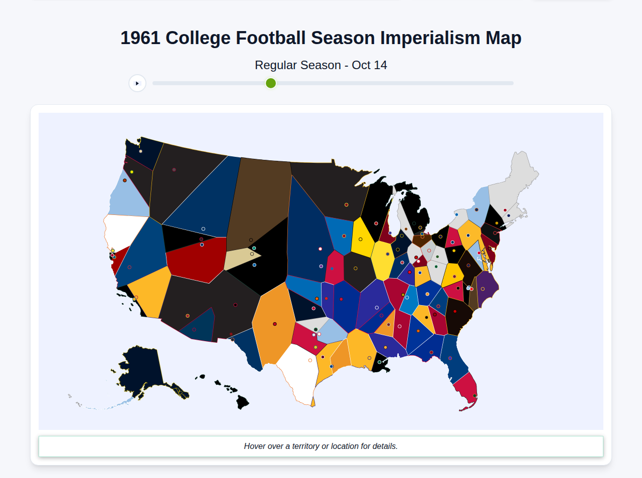 1961 College Football Imperialism Map