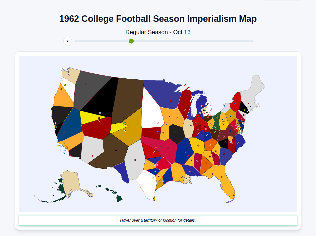 1962 College Football Imperialism Map