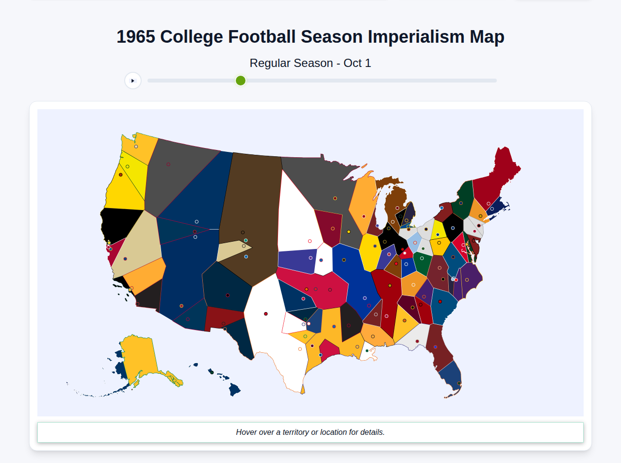 1965 College Football Imperialism Map