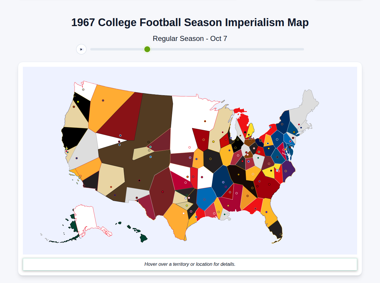 1967 College Football Imperialism Map