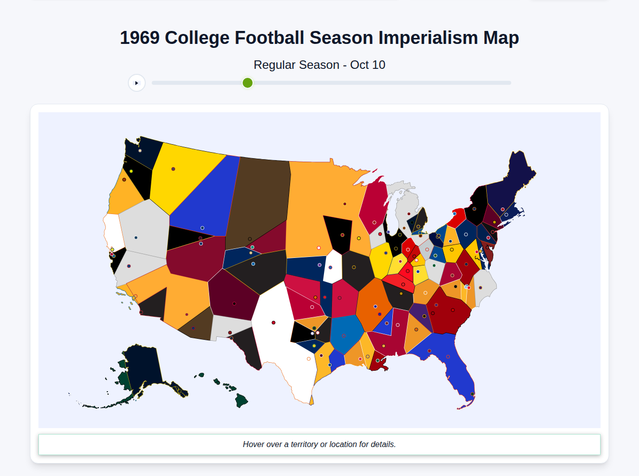 1969 College Football Imperialism Map